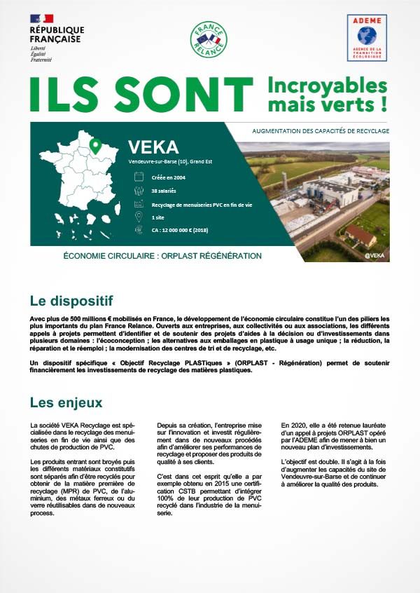 VEKA - Augmentation des capacités de recyclage